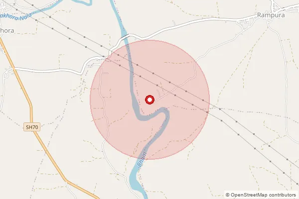 Map showing approximate area covered by Pincode 450771 — Barud B.O, East Nimar