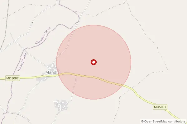Map showing approximate area covered by Pincode 450991 — Kehlari B.O, East Nimar