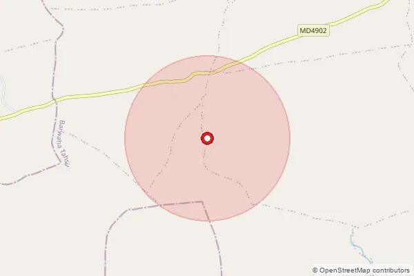 Map showing approximate area covered by Pincode 451220 — Bawi B.O, Khargone
