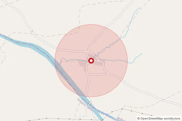 Map showing approximate area covered by Pincode 451331 — Behrampur B.O, Khargone