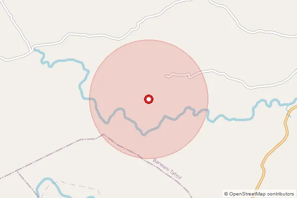 Map showing approximate area covered by Pincode 451447 — Badgaon B.O, Barwani