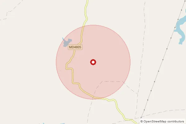 Map showing approximate area covered by Pincode 451449 — Baghadi B.O, Barwani