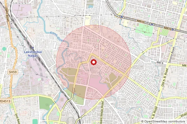 Map showing approximate area covered by Pincode 452003 — Indore Pardesipura S.O, Indore