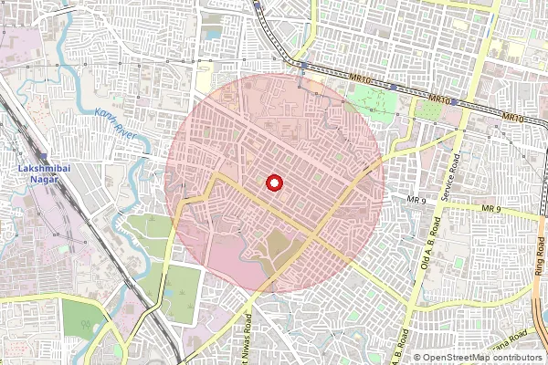 Map showing approximate area covered by Pincode 452011 — Nanda Nagar S.O, Indore