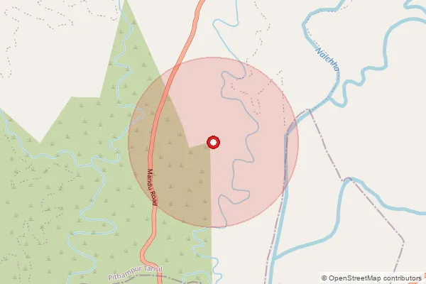 Map showing approximate area covered by Pincode 452012 — Rajendra Nagar S.O (Indore), Indore