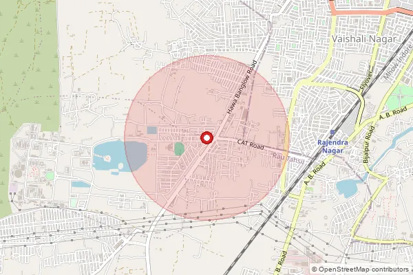 Map showing approximate area covered by Pincode 452013 — Indore Cat S.O, Indore
