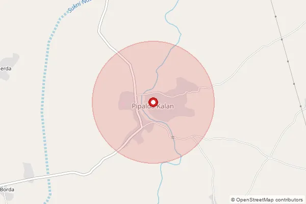 Map showing approximate area covered by Pincode 452020 — Machala B.O, Indore