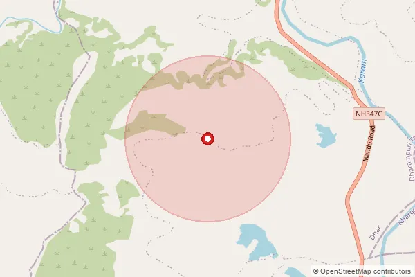 Map showing approximate area covered by Pincode 453446 — Rasalpura S.O, Indore