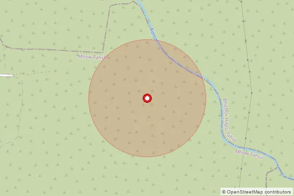 Map showing approximate area covered by Pincode 453552 — Choral B.O, Indore