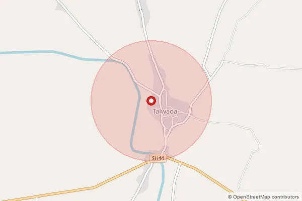 Map showing approximate area covered by Pincode 454010 — Sodpur B.O, Dhar