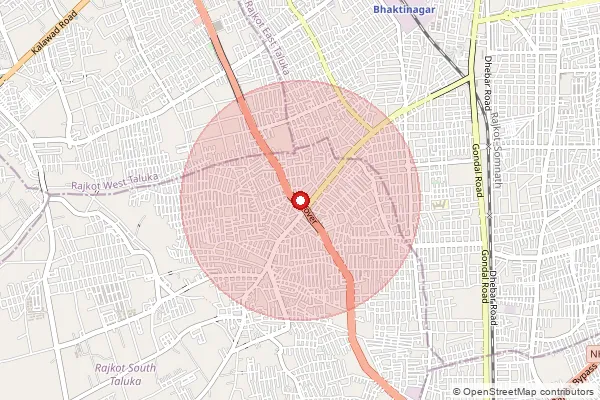 Map showing approximate area covered by Pincode 454441 — Bandedi B.O, Dhar