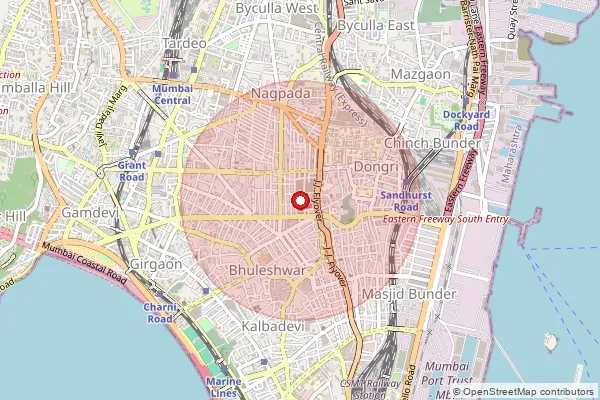 Map showing approximate area covered by Pincode 455111 — Tigriya Chota B.O, Dewas