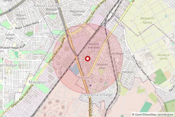 Map showing approximate area covered by Pincode 455116 — Bhutia Bujurg B.O, Dewas