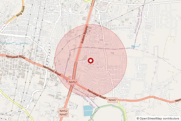 Map showing approximate area covered by Pincode 455118 — Khutkheda B.O, Dewas