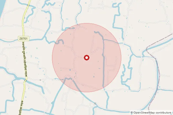 Map showing approximate area covered by Pincode 455336 — Chandwana B.O, Dewas