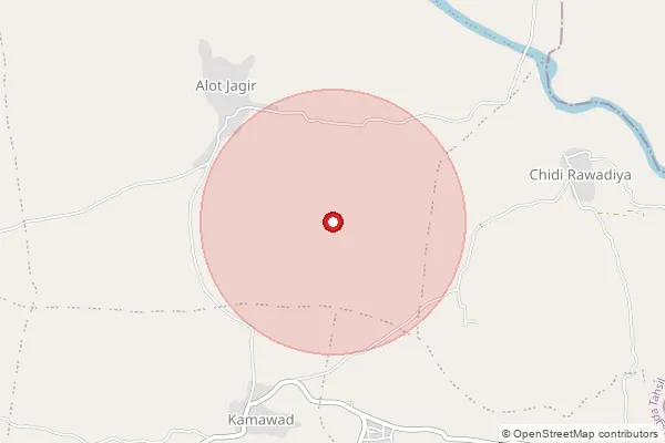 Map showing approximate area covered by Pincode 456221 — Paslod B.O, Ujjain