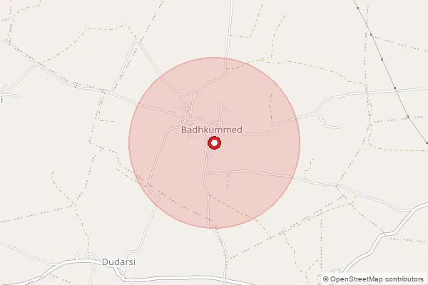 Map showing approximate area covered by Pincode 456661 — Badkummed B.O, Ujjain