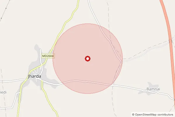 Map showing approximate area covered by Pincode 457119 — Luni B.O, Ratlam