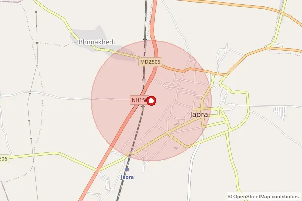 Map showing approximate area covered by Pincode 457226 — Lalakheda B.O, Ratlam