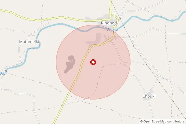 Map showing approximate area covered by Pincode 457336 — Ringnod S.O, Ratlam