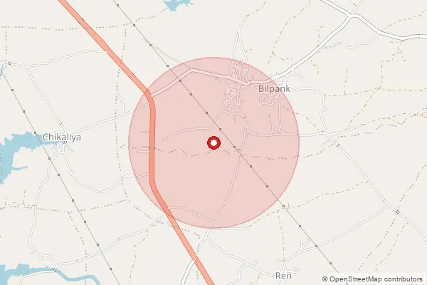 Map showing approximate area covered by Pincode 457441 — Dantodia B.O, Ratlam