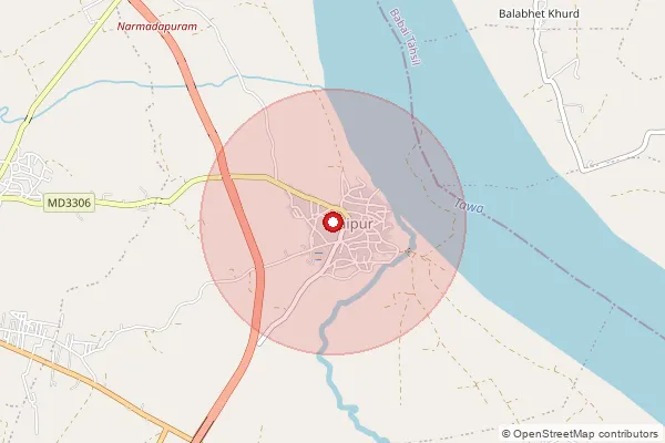 Map showing approximate area covered by Pincode 457775 — Raipuria S.O, Jhabua