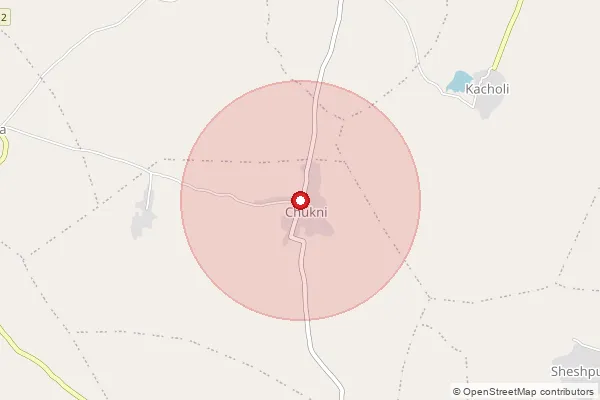 Map showing approximate area covered by Pincode 458110 — Chukani B.O, Neemuch