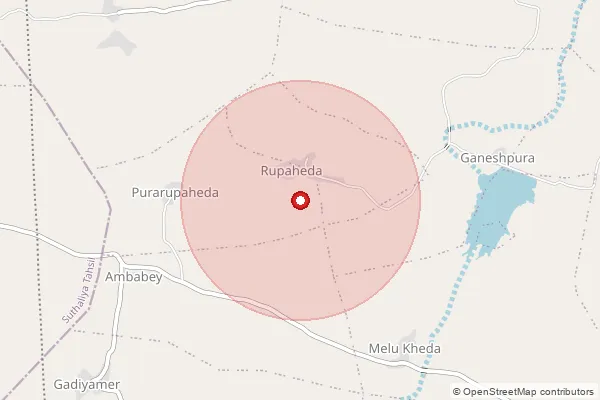 Map showing approximate area covered by Pincode 458669 — Patlawad B.O, Mandsaur