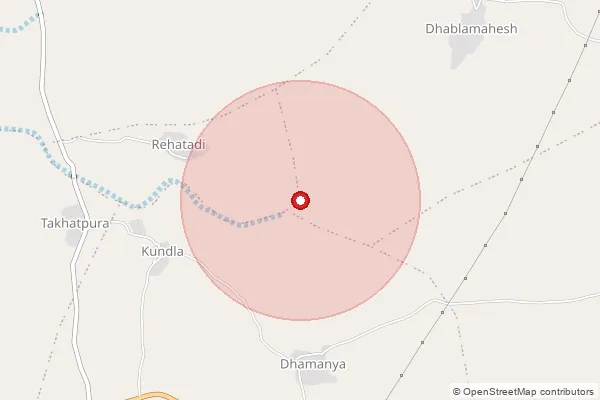 Map showing approximate area covered by Pincode 458888 — Dhalpat B.O, Mandsaur
