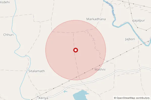 Map showing approximate area covered by Pincode 460443 — Dharakhoh B.O, Betul