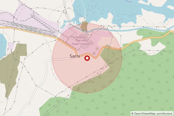 Map showing approximate area covered by Pincode 460447 — Rajegaon Khapa Ryt, Betul