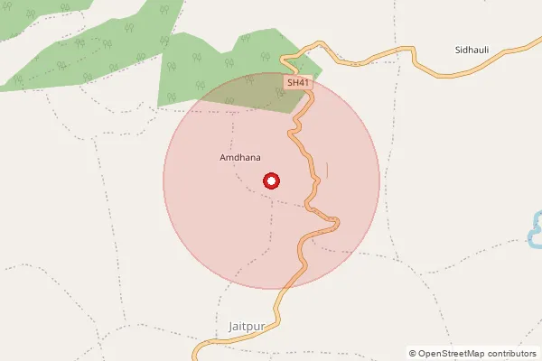 Map showing approximate area covered by Pincode 460449 — Salaiya B.O, Betul