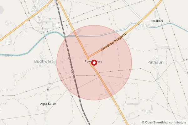 Map showing approximate area covered by Pincode 461110 — Powarkheda S.O, Hoshangabad