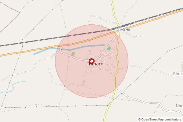 Map showing approximate area covered by Pincode 461228 — Timarni S.O, Harda