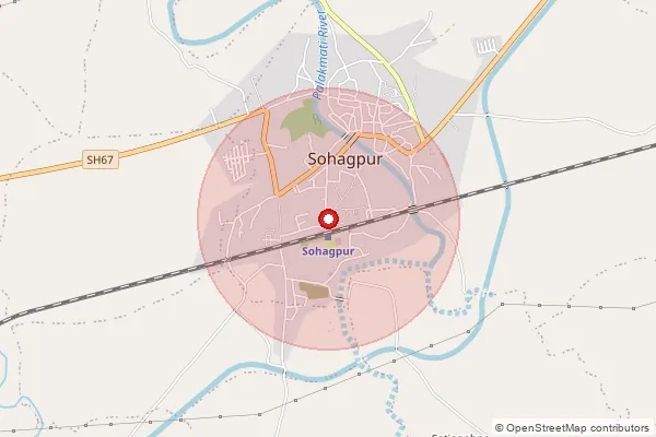 Map showing approximate area covered by Pincode 461771 — Sohagpur R.S. S.O, Hoshangabad