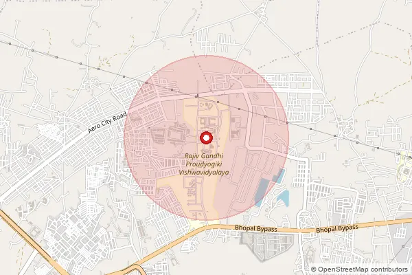 Map showing approximate area covered by Pincode 462033 — Rgpv S.O, Bhopal