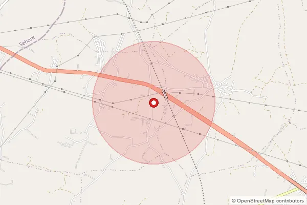 Map showing approximate area covered by Pincode 462036 — Gandhi Nagar (Bhopal) S.O, Bhopal