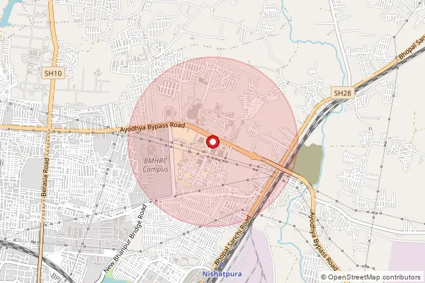 Map showing approximate area covered by Pincode 462037 — Peoples Campus S.O, Bhopal