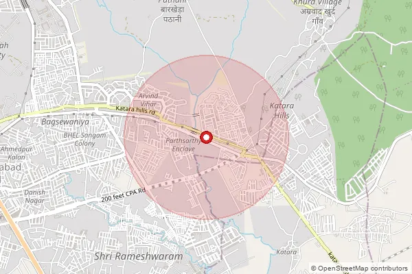 Map showing approximate area covered by Pincode 462043 — Bag Mungalia S.O, Bhopal