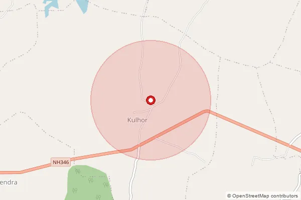 Map showing approximate area covered by Pincode 463111 — Bawachiya B.O, Bhopal