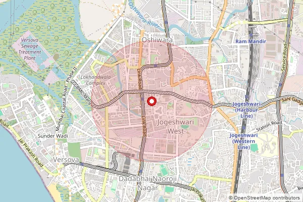 Map showing approximate area covered by Pincode 464331 — Dhamnod B.O, Vidisha