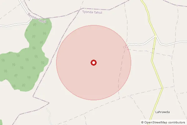 Map showing approximate area covered by Pincode 464337 — Khajuriya B.O, Vidisha