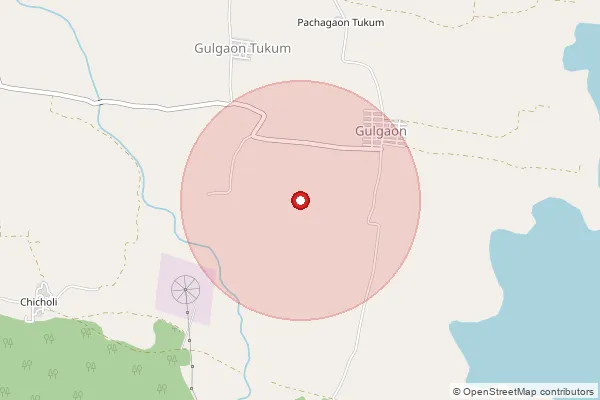 Map showing approximate area covered by Pincode 464661 — Banskheda B.O, Raisen