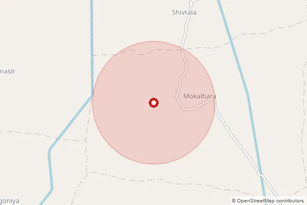 Map showing approximate area covered by Pincode 464665 — Harsili B.O, Raisen