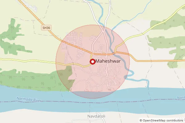 Map showing approximate area covered by Pincode 464668 — Bagpiparia B.O, Raisen