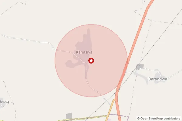 Map showing approximate area covered by Pincode 465106 — Maksi S.O, Shajapur