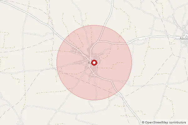 Map showing approximate area covered by Pincode 465226 — Dudhana B.O, Shajapur