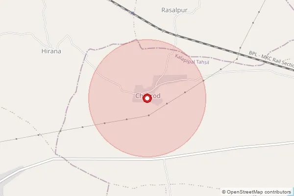 Map showing approximate area covered by Pincode 465335 — Amlay B.O, Shajapur