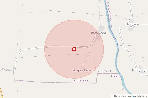 Map showing approximate area covered by Pincode 465441 — Palkhedi B.O, Agar Malwa