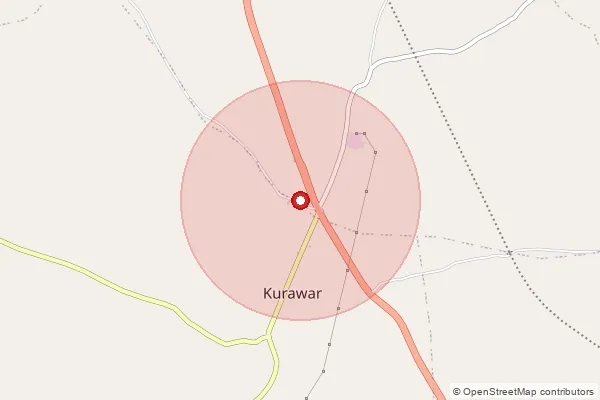 Map showing approximate area covered by Pincode 465667 — Geelakhedi B.O, Rajgarh